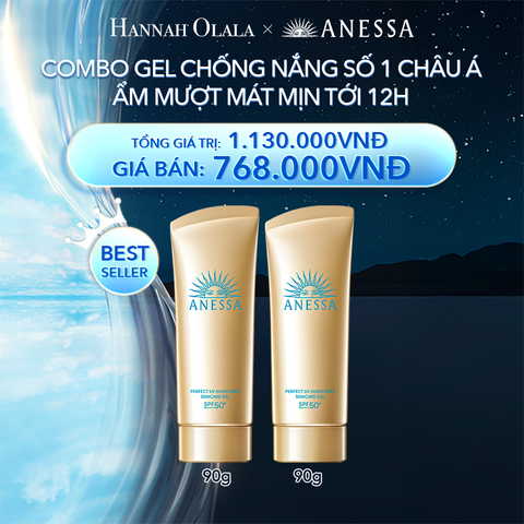  A19_DEAL 26 BACK-UP: COMBO GEL CHỐNG NẮNG DƯỠNG DA DƯỠNG ẨM BẢO VỆ HOÀN HẢO ANESSA GOLD GEL SPF50+ PA++++ 90GX2 