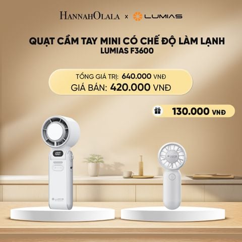  DEAL 26: QUẠT CẦM TAY MINI CÓ CHẾ ĐỘ LÀM LẠNH LUMIAS F3600 