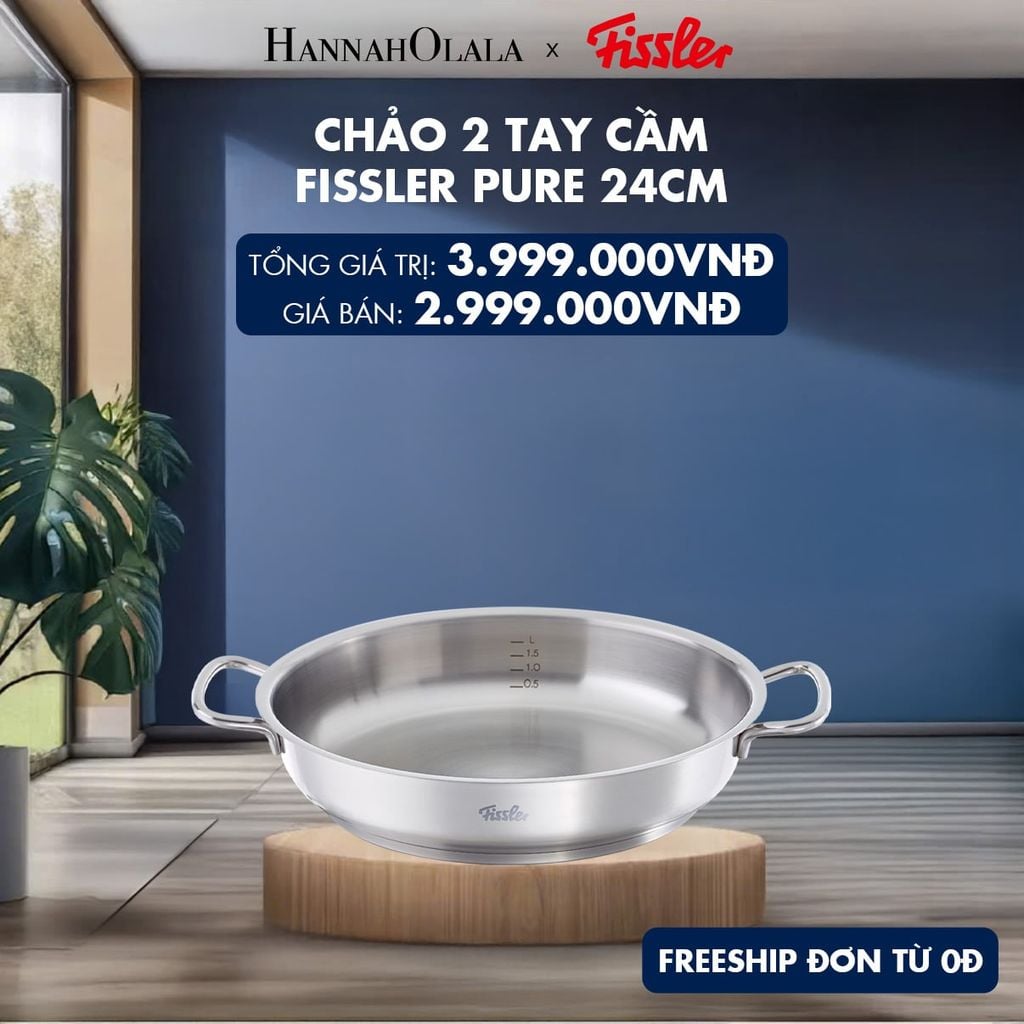  CHẢO 2 TAY CẦM FISSLER PURE 24CM 