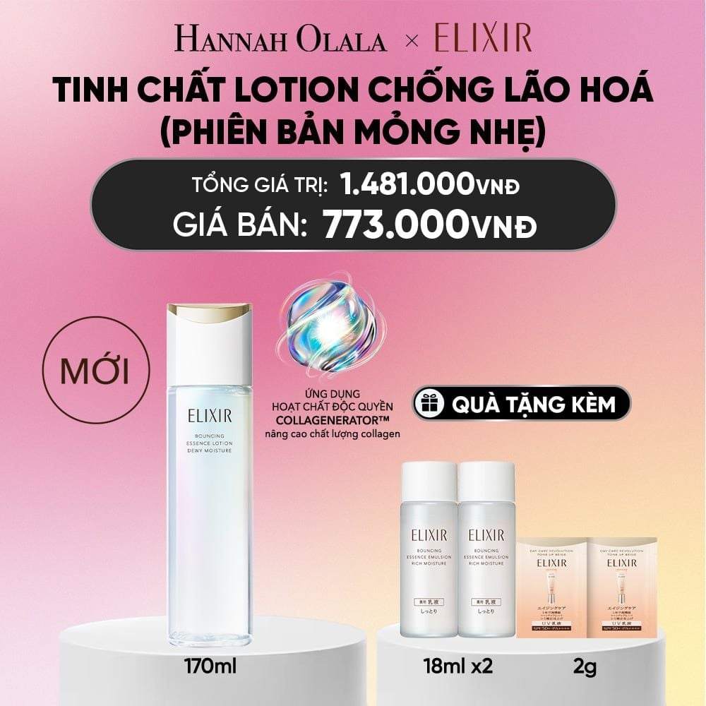  [MỚI] TINH CHẤT LOTION COLLAGENERATOR CHỐNG LÃO HÓA MỚI ELIXIR BOUNCING LOTION DEWY 170ML (PHIÊN BẢN MỎNG NHẸ) - DEAL 27.1 