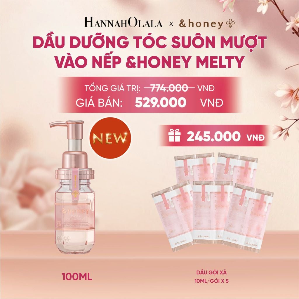  [NEW] DẦU DƯỠNG TÓC SUÔN MƯỢT VÀO NẾP 3.0 &HONEY MELTY 100 ML - A1658 