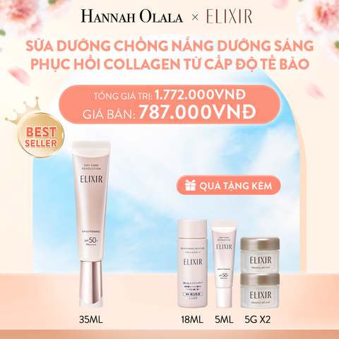  A273_DEAL 6: [THẾ HỆ MỚI] SỮA CHỐNG NẮNG DƯỠNG SÁNG PHỤC HỒI COLLAGEN TỪ CẤP ĐỘ TẾ BÀO ELIXIR DAY CARE REVOLUTION SPF50+ 35ML 