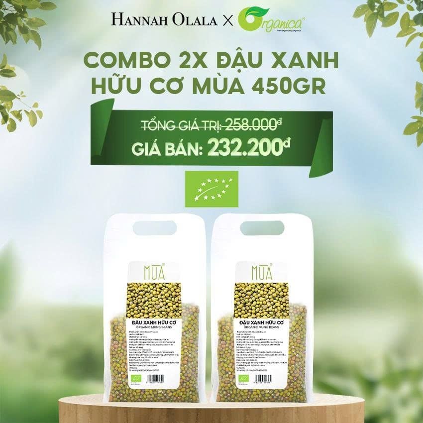  E87_DEAL 27: COMBO 2 X ĐẬU XANH HỮU CƠ MÙA 450G 