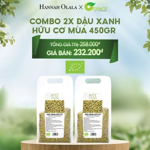  E87_DEAL 27: COMBO 2 X ĐẬU XANH HỮU CƠ MÙA 450G 
