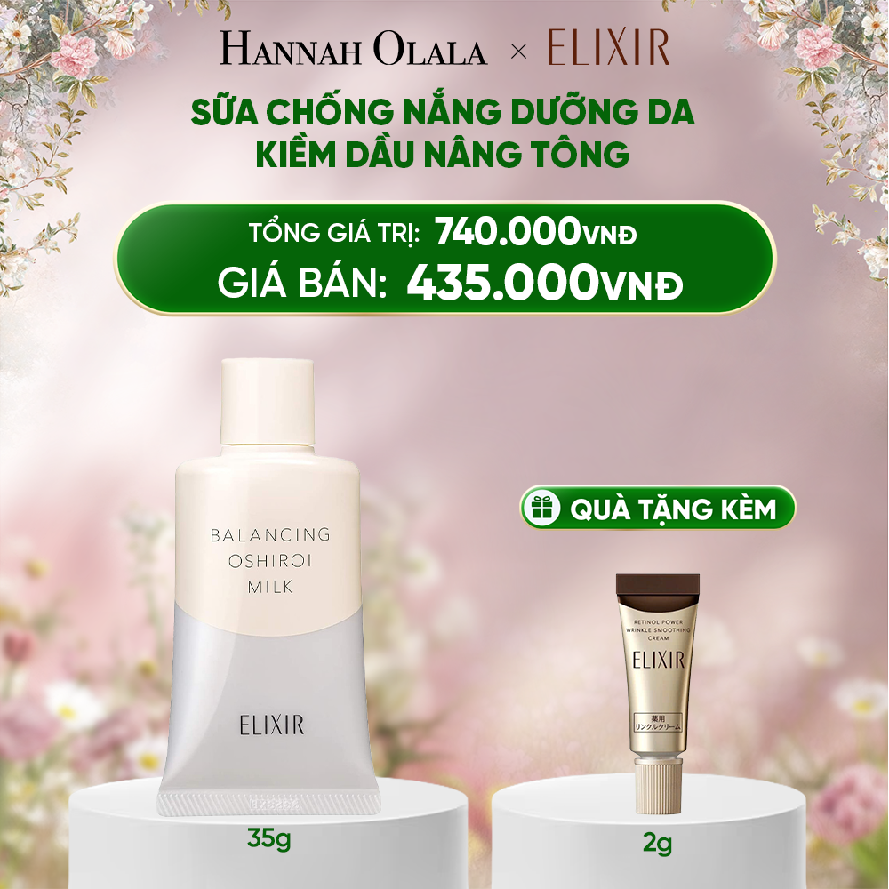  DEAL 27: SỮA CHỐNG NẮNG DƯỠNG DA NÂNG TÔNG KIỀM DẦU ELIXIR REFLET BALANCING OSHIROI MILK C 35G 