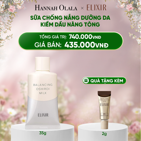  DEAL 27: SỮA CHỐNG NẮNG DƯỠNG DA NÂNG TÔNG KIỀM DẦU ELIXIR REFLET BALANCING OSHIROI MILK C 35G 