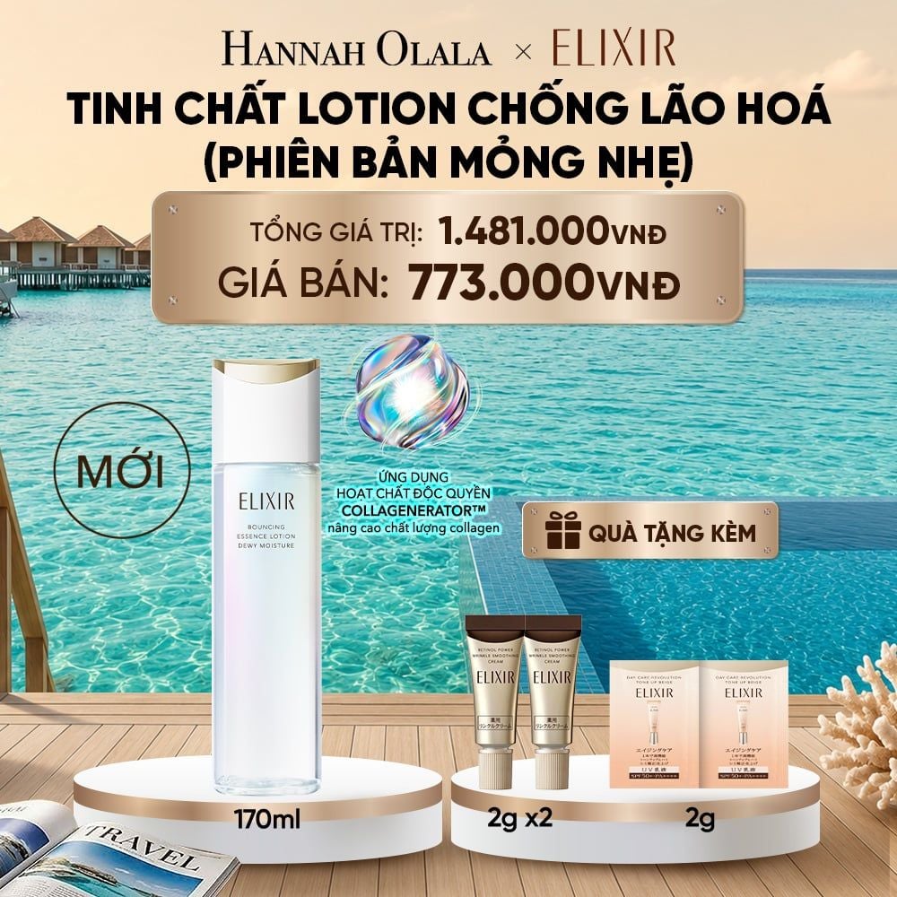  [MỚI] TINH CHẤT LOTION COLLAGENERATOR CHỐNG LÃO HÓA MỚI ELIXIR BOUNCING LOTION DEWY 170ML (PHIÊN BẢN MỎNG NHẸ) - DEAL 27_ D2178 