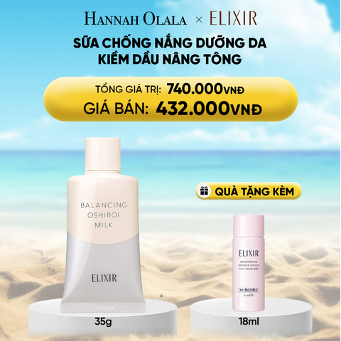  DEAL 27: SỮA CHỐNG NẮNG DƯỠNG DA NÂNG TÔNG KIỀM DẦU ELIXIR REFLET BALANCING OSHIROI MILK C 35G 