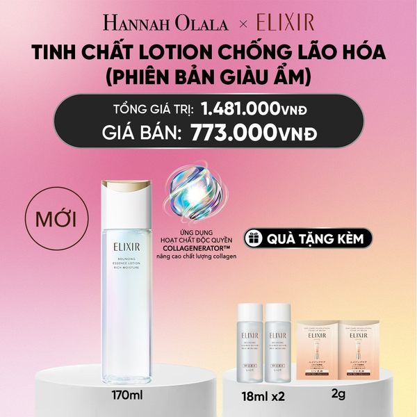  [MỚI] TINH CHẤT LOTION COLLAGENERATOR CHỐNG LÃO HÓA MỚI ELIXIR BOUNCING LOTION RICH 170ML (PHIÊN BẢN GIÀU ẨM) - DEAL 28.1 