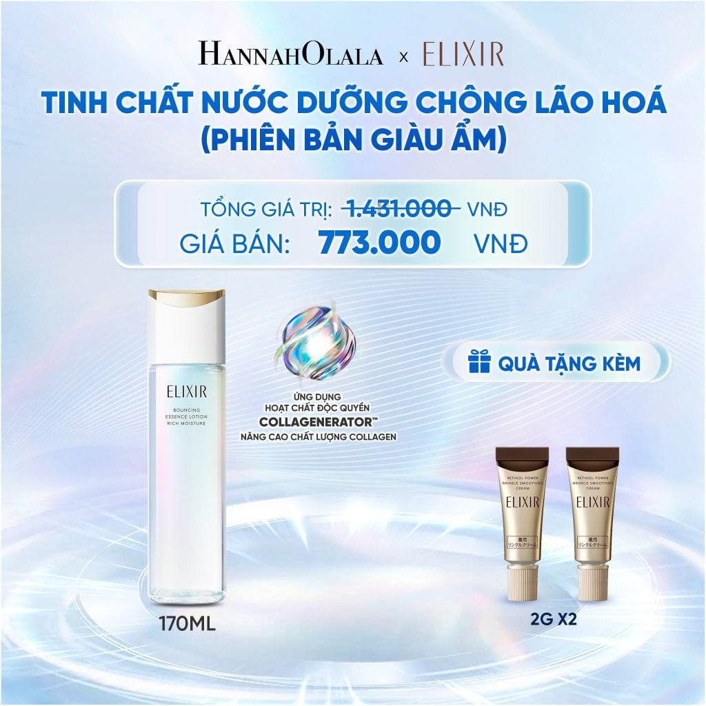  [MỚI] TINH CHẤT LOTION COLLAGENERATOR CHỐNG LÃO HÓA MỚI ELIXIR BOUNCING LOTION RICH 170ML (PHIÊN BẢN GIÀU ẨM) - DEAL 28 - C84 