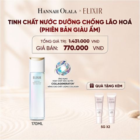  [MỚI] TINH CHẤT LOTION COLLAGENERATOR CHỐNG LÃO HÓA MỚI ELIXIR BOUNCING LOTION RICH 170ML (PHIÊN BẢN GIÀU ẨM) - DEAL 28 