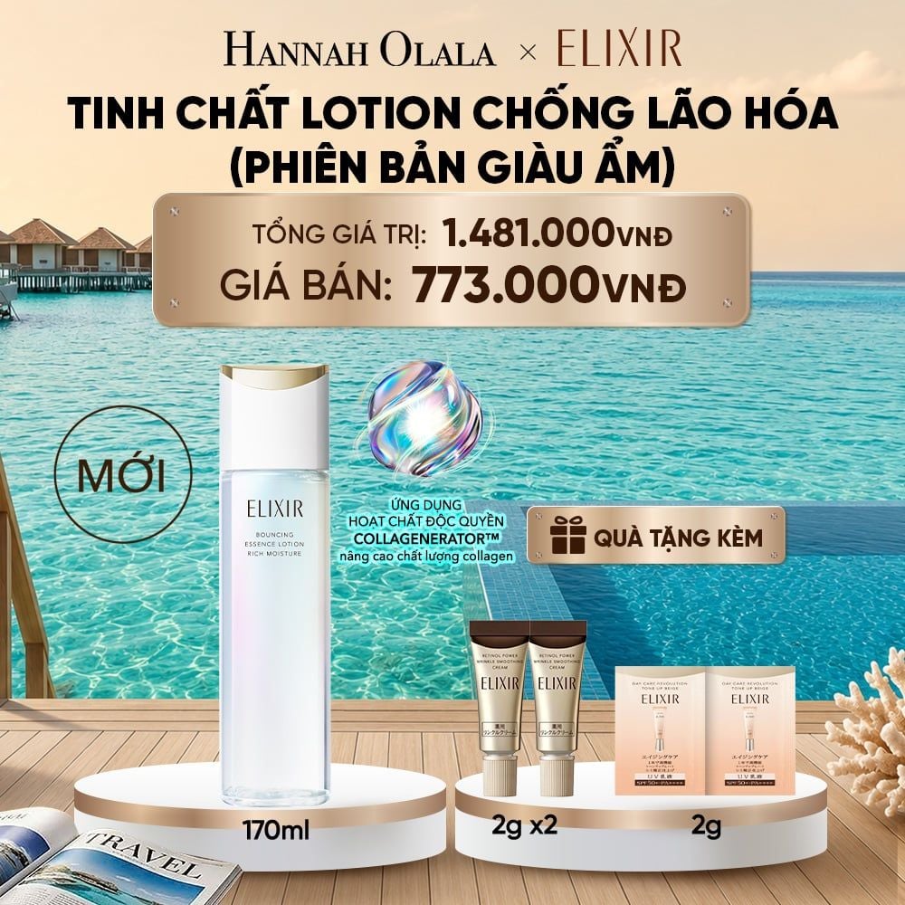  [MỚI] TINH CHẤT LOTION COLLAGENERATOR CHỐNG LÃO HÓA MỚI ELIXIR BOUNCING LOTION RICH 170ML (PHIÊN BẢN GIÀU ẨM) - DEAL 28_ D2179 