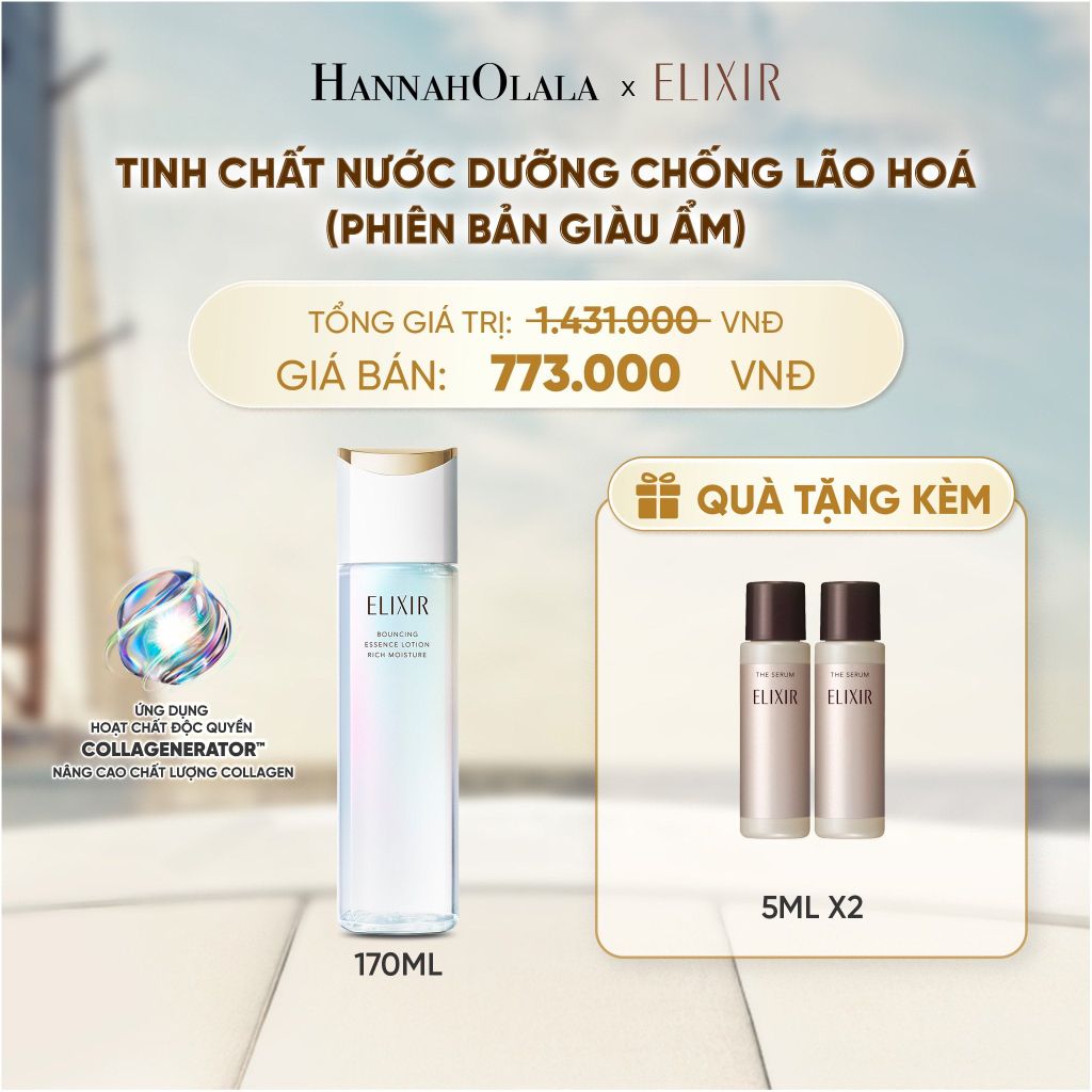  [MỚI] TINH CHẤT LOTION COLLAGENERATOR CHỐNG LÃO HÓA MỚI ELIXIR BOUNCING LOTION RICH 170ML (PHIÊN BẢN GIÀU ẨM) - DEAL 28 