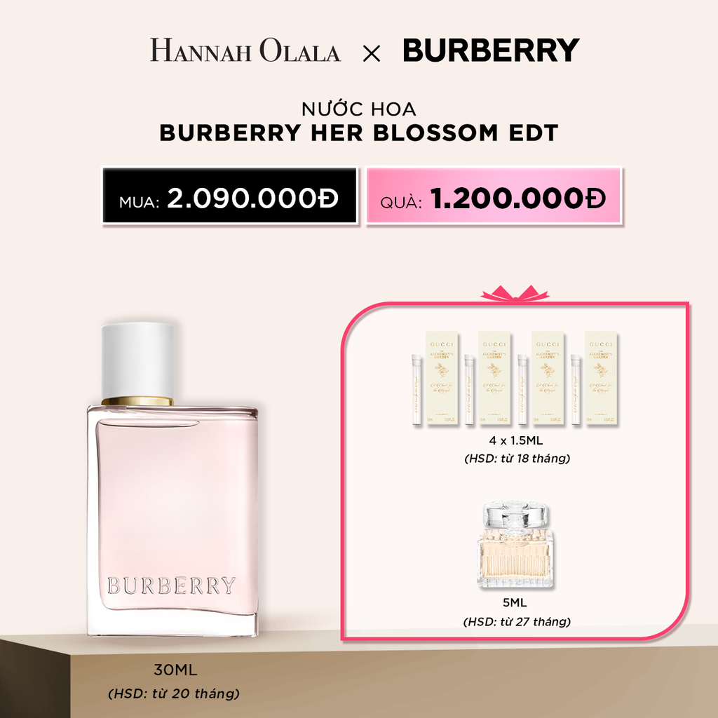  DEAL 28_BU: NƯỚC HOA BURBERRY HER BLOSSSOM EDT 30 ML - (HSD TỪ 20 THÁNG) 