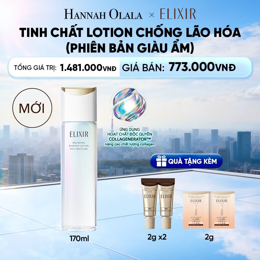  [MỚI] TINH CHẤT LOTION COLLAGENERATOR CHỐNG LÃO HÓA MỚI ELIXIR BOUNCING LOTION RICH 170ML (PHIÊN BẢN GIÀU ẨM) - DEAL 28 