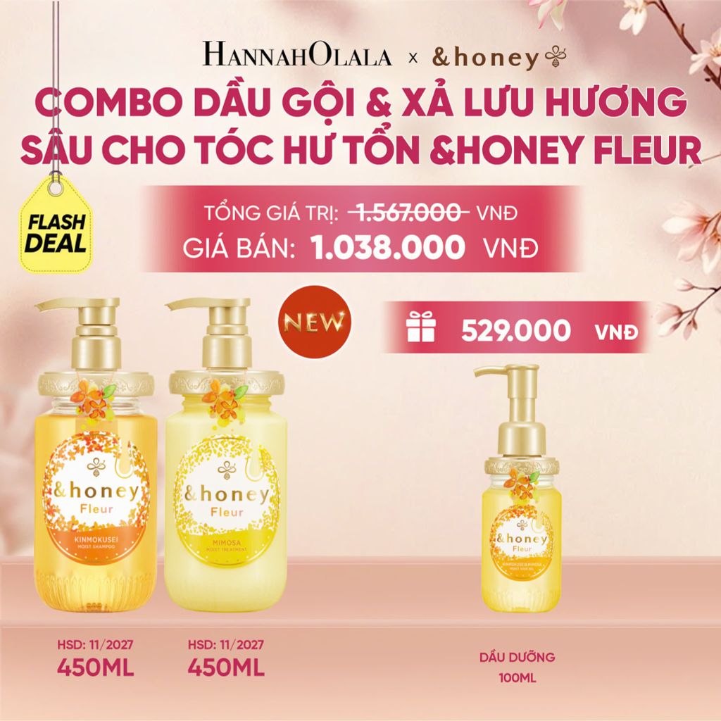  [NEW] FD COMBO DẦU GỘI VÀ XẢ LƯU HƯƠNG SÂU CHO TÓC HƯ TỔN &HONEY FLEUR - A360 
