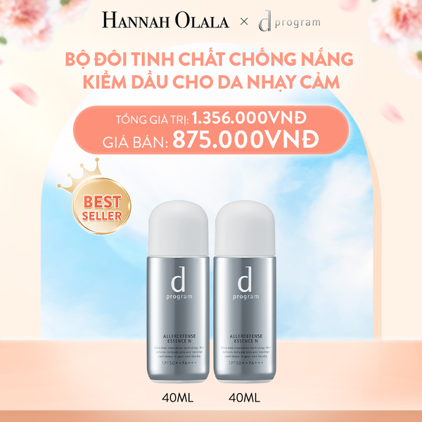  BACK UP 2: BỘ ĐÔI TINH CHẤT CHỐNG NẮNG KIỀM DẦU AN TOÀN CHO DA NHẠY CẢM D PROGRAM ALLERDEFENSE ESSENSE 40ML 