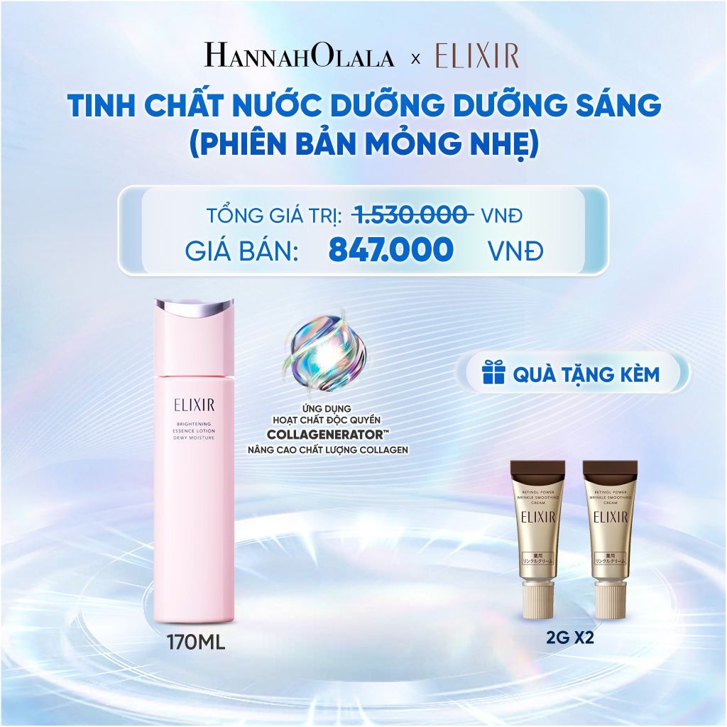  [MỚI] TINH CHẤT LOTION COLLAGENERATOR DƯỠNG SÁNG DA & NGĂN NGỪA LÃO HÓA MỚI ELIXIR BRIGHTENING LOTION DEWY 170ML (PHIÊN BẢN MỎNG NHẸ) - DEAL 29 - C85 