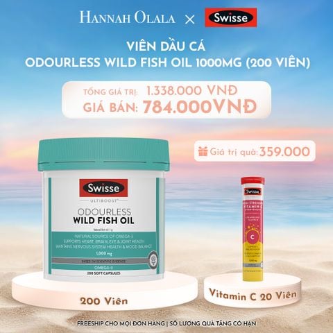  C897_DEAL 2: VIÊN DẦU CÁ SWISSE ULTIBOOST ODOURLESS WILD FISH OIL 1000MG (200 VIÊN) 