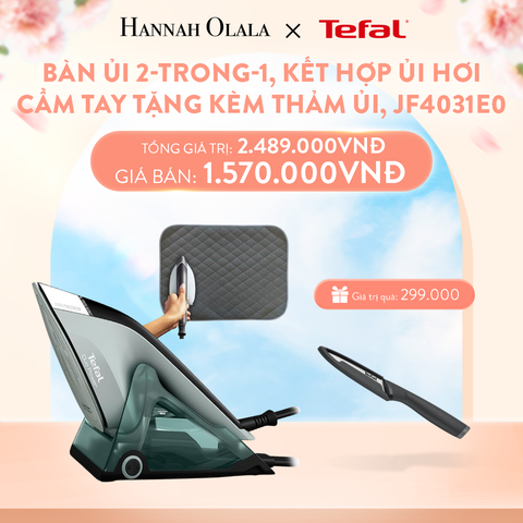  A845_DEAL 2: BÀN ỦI 2-TRONG-1, KẾT HỢP ỦI HƠI VÀ CẦM TAY TẶNG KÈM THẢM ỦI, JF4031E0 