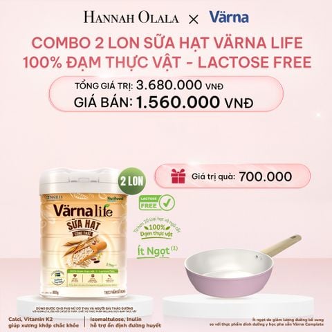  E392_DEAL 2: Combo 2 lon Thực phẩm bổ sung sữa hạt công thức Varna Life (Lon 800gr) 