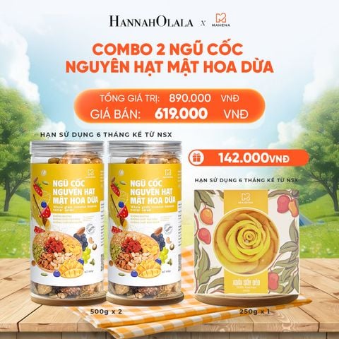  MUA 2 NGŨ CỐC NGUYÊN HẠT MẬT HOA DỪA 500G TẶNG 1 HỘP XOÀI XẾP HOA 250G - DEAL 2: 