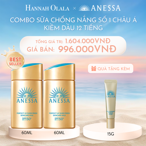  C375_DEAL 2: COMBO SỮA CHỐNG NẮNG DƯỠNG DA KIỀM DẦU BẢO VỆ HOÀN HẢO ANESSA GOLD MILK SPF50+ PA++++ 60MLX2 