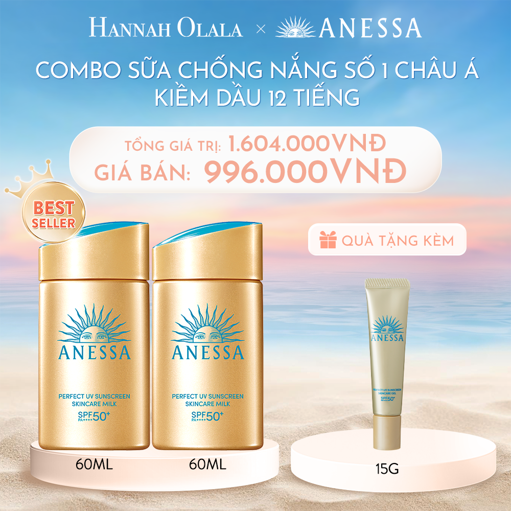  C375_DEAL 2: COMBO SỮA CHỐNG NẮNG DƯỠNG DA KIỀM DẦU BẢO VỆ HOÀN HẢO ANESSA GOLD MILK SPF50+ PA++++ 60MLX2 