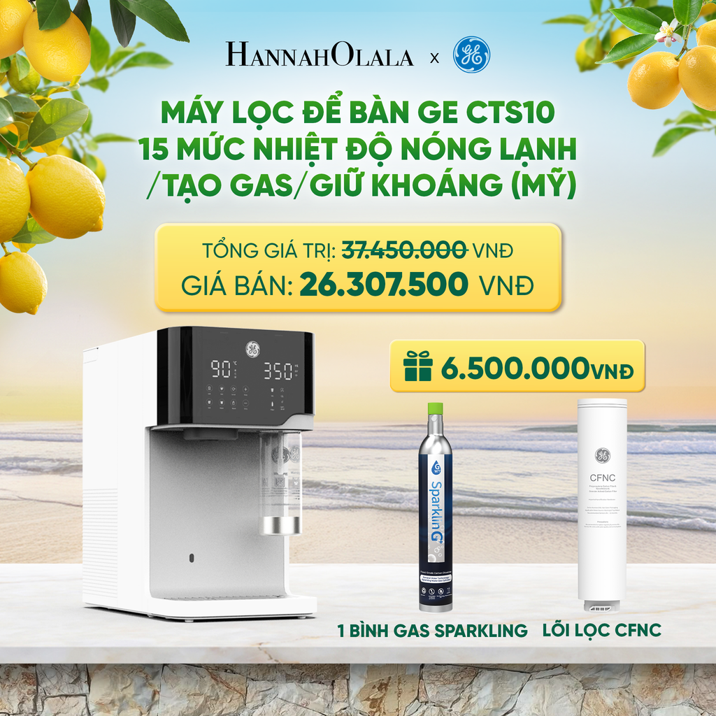  MÁY LỌC NƯỚC NÓNG LẠNH SPARKLING GE CTS10 - 15 MỨC NHIỆT ĐỘ NÓNG LẠNH/TẠO GAS/GIỮ KHOÁNG (MỸ) - DEAL 2 