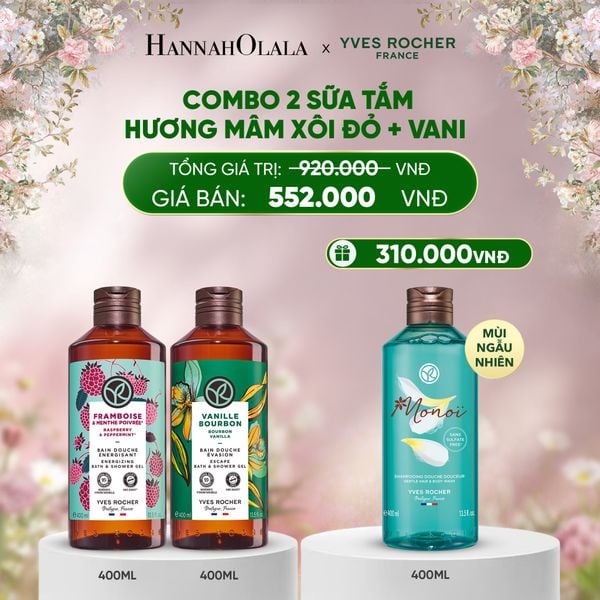  E42_DEAL 2: COMBO 2 SỮA TẮM HƯƠNG MÂM XÔI ĐỎ + VANI TẶNG SỮA TẮM 400ML MÙI NGẪU NHIÊN 