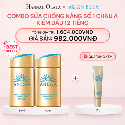  E115_DEAL 2: COMBO SỮA CHỐNG NẮNG DƯỠNG DA KIỀM DẦU BẢO VỆ HOÀN HẢO ANESSA GOLD MILK SPF50+ PA++++ 60MLX2 