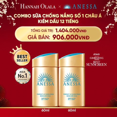  DEAL 2: COMBO SỮA CHỐNG NẮNG DƯỠNG DA KIỀM DẦU BẢO VỆ HOÀN HẢO ANESSA GOLD MILK SPF50+ PA++++ 60MLX2 