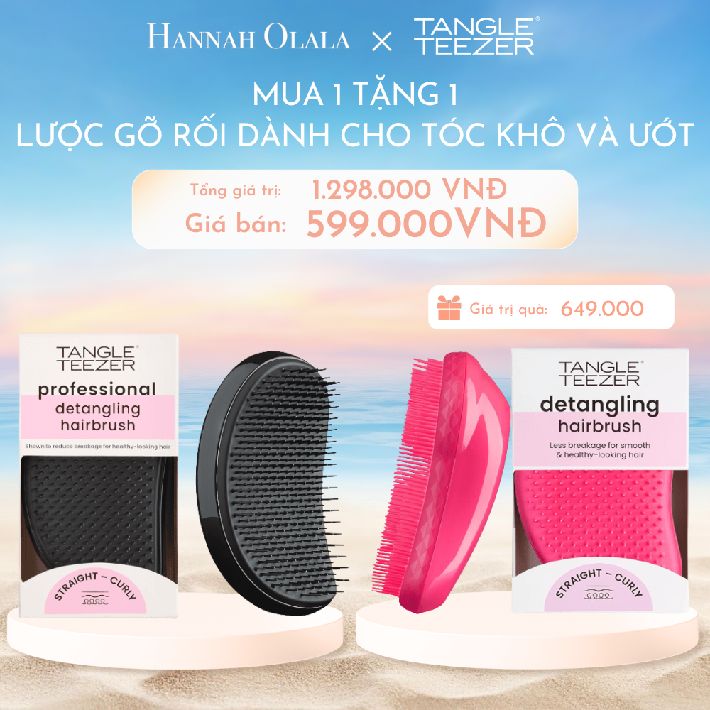  C653_DEAL 2: [MUA 1 TẶNG 1] LƯỢC GỠ RỐI DÀNH CHO TÓC KHÔ VÀ ƯỚT - TANGLE TEEZER SALON ELITE + THE ORIGINAL - BLACK & PINK 