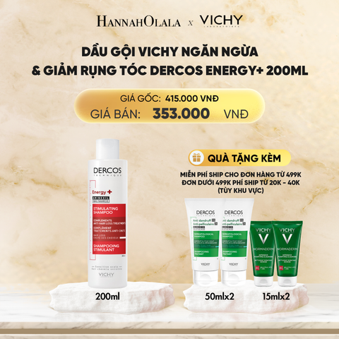  DEAL 2 DẦU GỘI VICHY NGĂN NGỪA & GIẢM RỤNG TÓC DERCOS ENERGY+ 200ML 