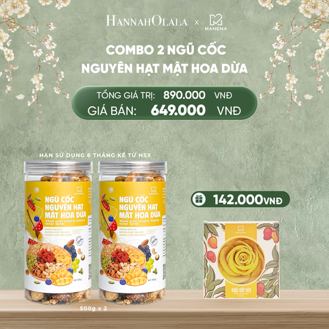  DEAL 2: MUA 2 NGŨ CỐC NGUYÊN HẠT MẬT HOA DỪA 500G TẶNG 1 HỘP XOÀI XẾP HOA 250G 