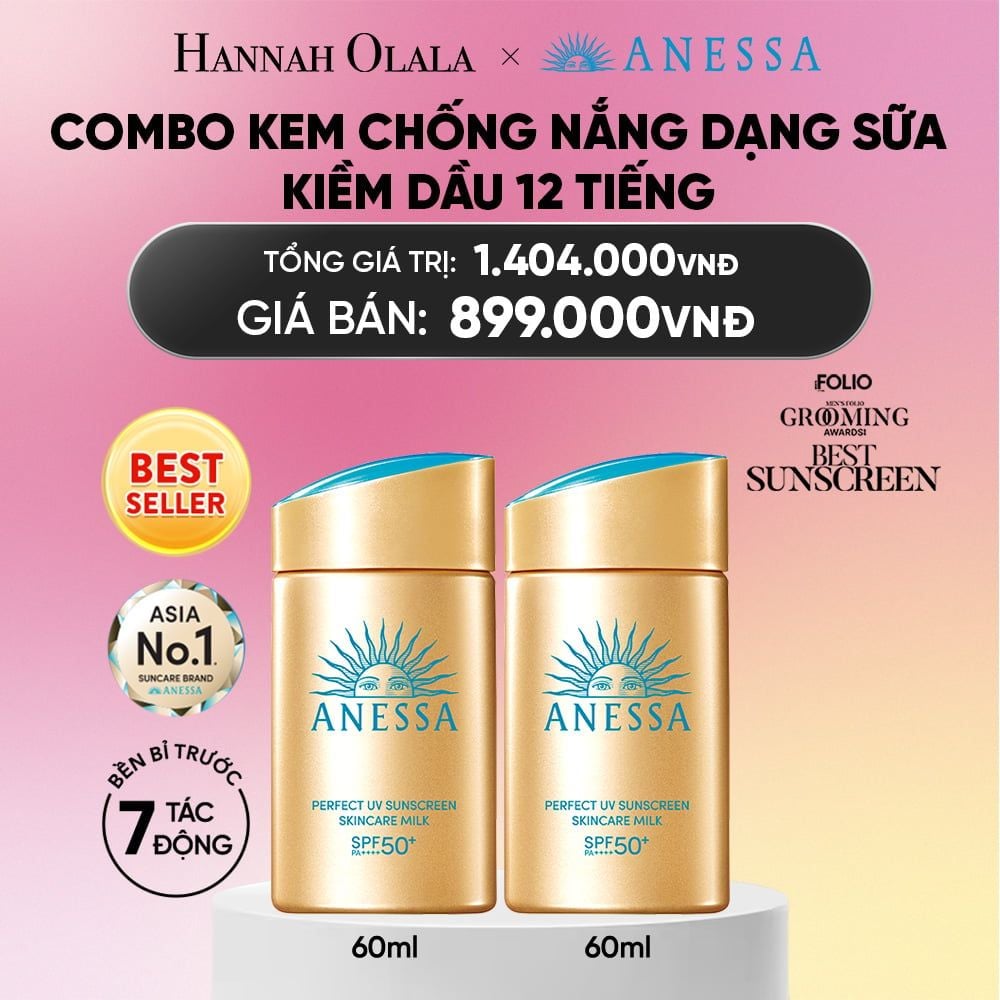  COMBO SỮA CHỐNG NẮNG DƯỠNG DA KIỀM DẦU BẢO VỆ HOÀN HẢO ANESSA GOLD MILK SPF50+ PA++++ 60MLX2 - DEAL 2_A2320 