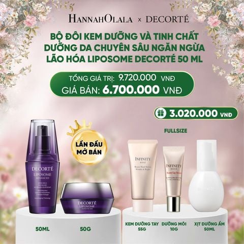  E1283_DEAL 2: BỘ ĐÔI KEM DƯỠNG VÀ TINH CHẤT DƯỠNG DA CHUYÊN SÂU NGĂN NGỪA LÃO HÓA LIPOSOME DECORTÉ 50 ML 