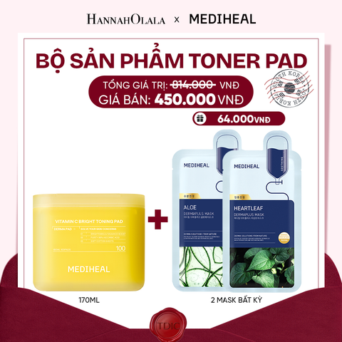  MEDIHEAL BỘ SẢN PHẨM TONER PAD 170ML BẤT KỲ_M99 