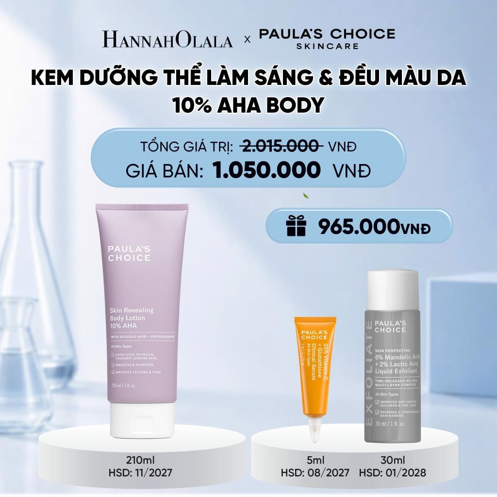  KEM DƯỠNG THỂ LÀM SÁNG DA VÀ LÀM ĐỀU MÀU DA SKIN REVEALING BODY LOTION 10% AHA 210ML (Date: 11/2027) - DEAL 2 