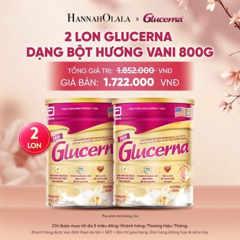  2 LON GLUCERNA DẠNG BỘT HƯƠNG VANI 800G DEAL 2: - A1671 