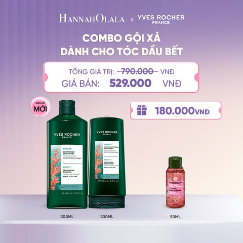  COMBO GỘI XẢ DÀNH CHO TÓC DẦU BẾT TẶNG MINI GIẤM XẢ TÓC BÓNG MƯỢT - H056 