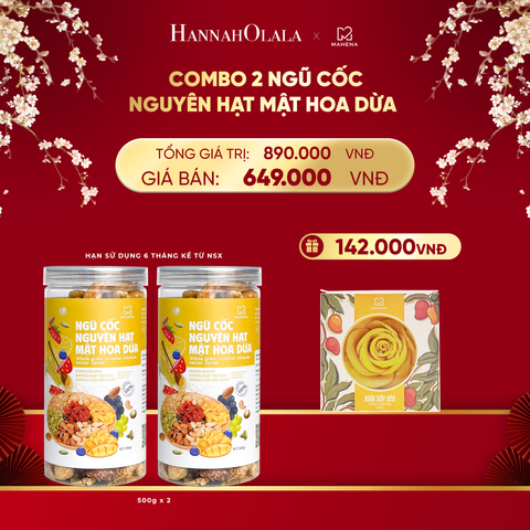  DEAL 2: MUA 2 NGŨ CỐC NGUYÊN HẠT MẬT HOA DỪA 500G TẶNG 1 HỘP XOÀI XẾP HOA 250G 