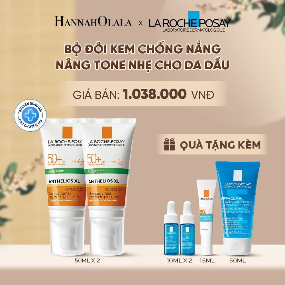  BỘ ĐÔI KEM CHỐNG NẮNG NÂNG TONE CHO DA DẦU LA ROCHE-POSAY ANTHELIOS XL SPF50+ PA++++ 50ML - A926 