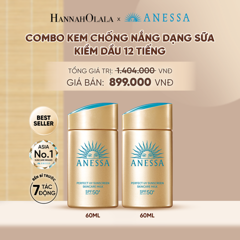  COMBO SỮA CHỐNG NẮNG DƯỠNG DA KIỀM DẦU BẢO VỆ HOÀN HẢO ANESSA GOLD MILK SPF50+ PA++++ 60MLX2 - DEAL 02 - A1239 
