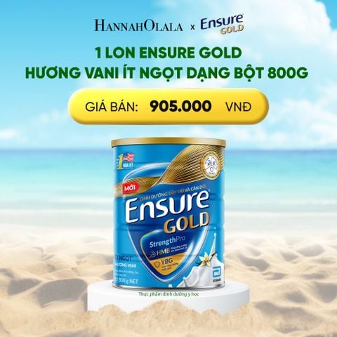  DEAL_2: 1 LON ENSURE GOLD HƯƠNG VANI ÍT NGỌT DẠNG BỘT 800G 