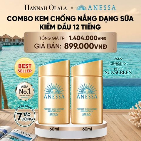  COMBO SỮA CHỐNG NẮNG DƯỠNG DA KIỀM DẦU BẢO VỆ HOÀN HẢO ANESSA GOLD MILK SPF50+ PA++++ 60MLX2 - DEAL 2 