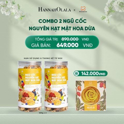  DEAL 2: MUA 2 NGŨ CỐC NGUYÊN HẠT MẬT HOA DỪA 500G TẶNG 1 HỘP XOÀI XẾP HOA 250G 