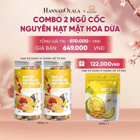  COMBO 2 NGŨ CỐC NGUYÊN HẠT MẬT HOA DỪA 500G TẶNG 1 MÍT SẤY GIÒN 200G DEAL 2: - A238 
