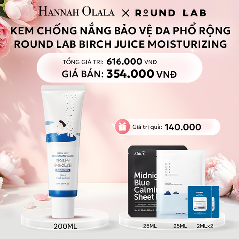  E4: DEAL 2: KEM CHỐNG NẮNG ROUND LAB BIRCH JUICE MOISTURIZING 50ML BẢO VỆ DA QUANG PHỔ RỘNG 
