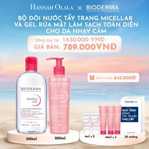  C649_DEAL 2: BỘ ĐÔI NƯỚC TẨY TRANG MICELLAR VÀ GEL RỬA MẶT LÀM SẠCH TOÀN DIỆN CHO DA NHẠY CẢM 